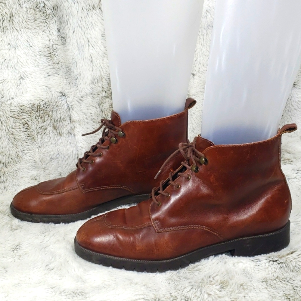 Vintage Rockport Chocolate Brown Leather Ankle Booties Size 7M - Picture 4 of 17